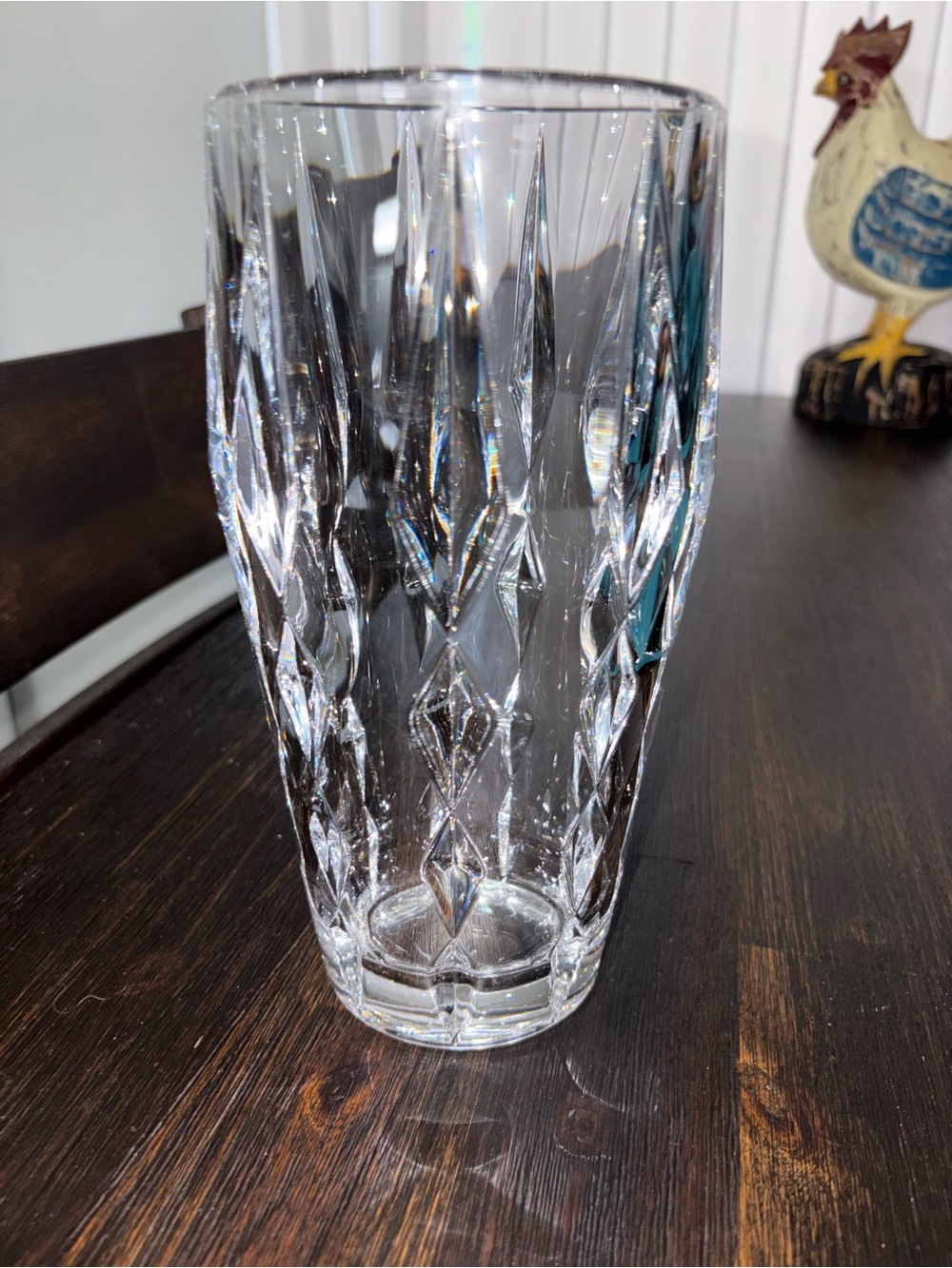 Vera Wang Clear Cut-Glass Vase - Clear